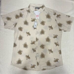 Daniel Cremieux Signature Floral Printed Jersey Jacquard Short Sleeve Shirt XL